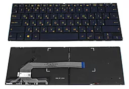 Клавіатура для ноутбуку Asus UX370 series blue без рамки з підсвіткою Original