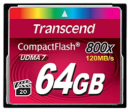 Карта пам'яті Transcend Compact Flash 64GB Premium 800X UDMA 7 (TS64GCF800) - фото Карта пам'яті Transcend Compact Flash 64GB Premium 800X UDMA 7 (TS64GCF800)