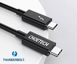 USB HD/PD Кабель Choetech Thunderbolt 4 8k 60hz 40gbps 100w 5a 0.8m USB Type-C - Type-C cable black (A3010-BK) - мініатюра 4