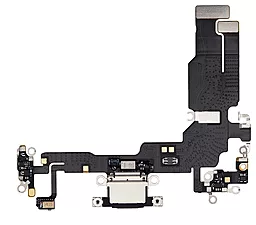 Нижний шлейф Apple iPhone 15 c разъемом зарядки, с микрофоном Black
