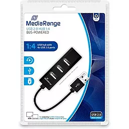 Концентратор (USB хаб) MediaRange USB 2.0 hub 1:4, bus-powered, black (MRCS502) - миниатюра 2