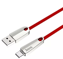 Кабель Hoco U35 Space Shuttle Smart Power Off USB-A - Type-C 12w 2.4a 1.2м cable Red - миниатюра 2 Кабель Hoco U35 Space Shuttle Smart Power Off USB-A - Type-C 12w 2.4a 1.2м cable Red - миниатюра 2