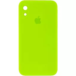 Чохол Silicone Case Full Camera Square для Apple iPhone XR  Neon green