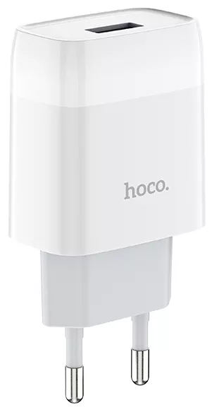 Мережевий зарядний пристрій Hoco C72A Glorious 2.1a home charger white - фото 1