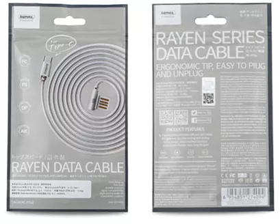 Кабель Remax Rayen USB-A - Type-C 12w 2.4a 1м cable Gray (RC-075a) - фото 4