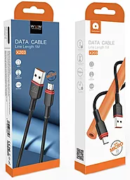 Кабель WUW X203 USB-A - micro USB 12w 2.4a 1м cable Black - миниатюра 6 Кабель WUW X203 USB-A - micro USB 12w 2.4a 1м cable Black - миниатюра 6