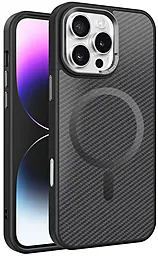 Чохол Epik TPU+PC Carbon Mirage with MagSafe для Apple iPhone 16 Pro Max Black - фото Чохол Epik TPU+PC Carbon Mirage with MagSafe для Apple iPhone 16 Pro Max Black