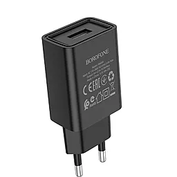 Сетевое зарядное устройство Borofone BA68A 10.5W 2.1A USB-A Black