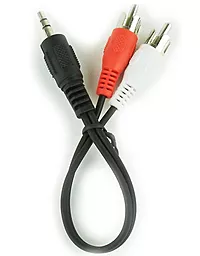 Аудіо кабель Cablexpert Aux mini Jack 3.5 mm - 2хRCA M/M Cable 0.2 м black (CCA-458/0.2) - мініатюра 3