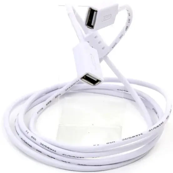 Шлейф (Кабель) Atcom USB 2.0 AF/AF 1.8м - фото 3