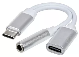 Аудіо-перехідник EasyLife XGW605 M-F USB Type-C -> USB Type-C + 3.5mm Silver