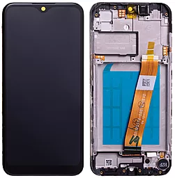 Дисплей Samsung Galaxy A01 A015, Galaxy M01 M015 (широкий роз'єм) з тачскріном і рамкою, оригінал, Black