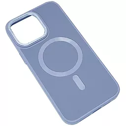 Чехол Epik Bonbon Leather Metal Style with MagSafe для Apple iPhone 12, iPhone 12 Pro Mist Blue - миниатюра 2