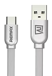 Кабель Remax USB-A - Type-C 12w 2.4a 0.8м cable Silver (RC-047a) - фото Кабель Remax USB-A - Type-C 12w 2.4a 0.8м cable Silver (RC-047a)