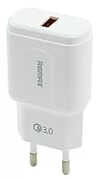 Мережевий зарядний пристрій з швидкою зарядкою Remax RP-U16 Quick Charge 3A White