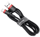 Кабель USB Baseus Kevlar Cafule Lightning Cable 1M Black (CALKLF-BG1) - миниатюра 2