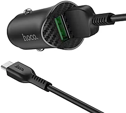 Автомобільний зарядний пристрій з швидкою зарядкою Hoco Z39 Farsighted 18W 3.4A + micro USB Cable Black - мініатюра 5
