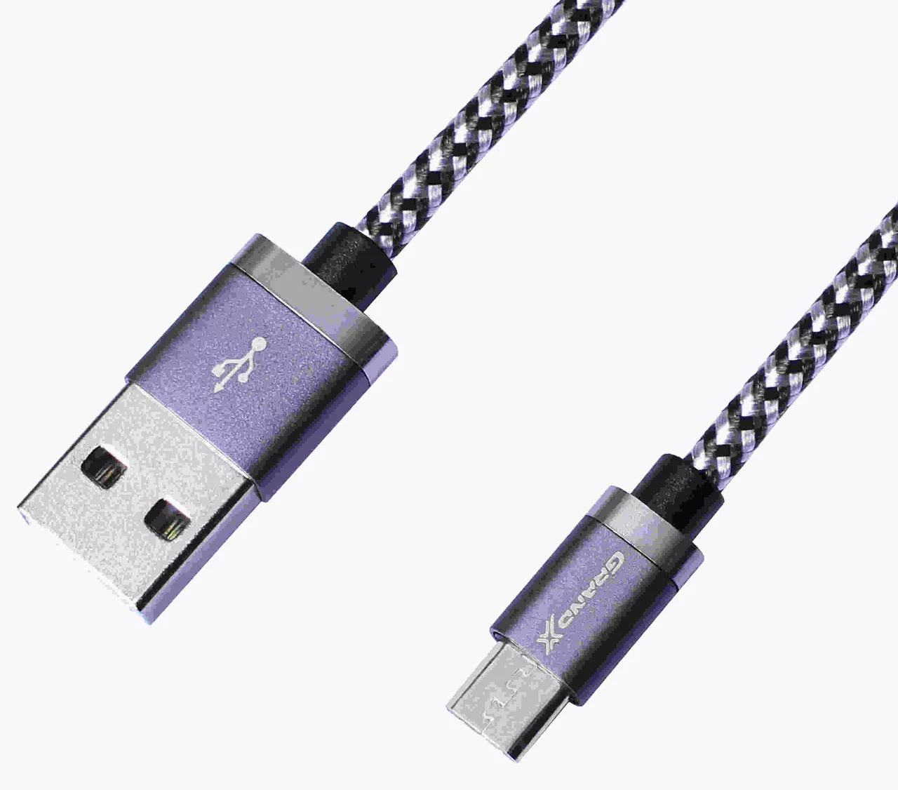 Кабель Grand-X USB-A - micro USB 15w 3a 1м cable Silver/Black (FM07SB) - фото 2