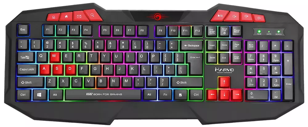 Клавиатура Marvo Multi-LED Black USB (K602) - фото 1