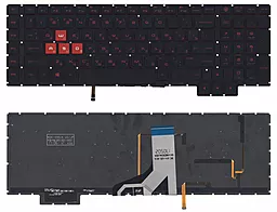 Клавиатура для ноутбука HP Omen 17-AN000 с красной подсветкой  Black
