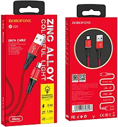 Кабель Borofone BU25 Glory USB-A - micro USB 12w 2.4a 1.2м cable Red - миниатюра 4 Кабель Borofone BU25 Glory USB-A - micro USB 12w 2.4a 1.2м cable Red - миниатюра 4