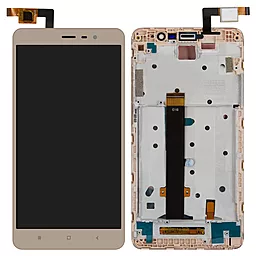 Дисплей Xiaomi Redmi Note 3 (147mm) с тачскрином и рамкой, Gold - фото Дисплей Xiaomi Redmi Note 3 (147mm) с тачскрином и рамкой, Gold