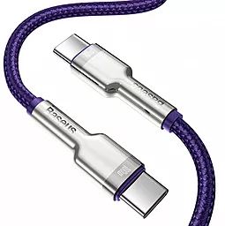 Кабель Baseus Cafule USB Type-C - Type-C 100w 5a 1м PD cable Purple (CATJK-C05) - миниатюра 3 Кабель Baseus Cafule USB Type-C - Type-C 100w 5a 1м PD cable Purple (CATJK-C05) - миниатюра 3