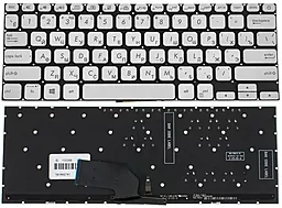 Клавиатура для ноутбука Asus X330 series с подсветкой клавиш без рамки Silver