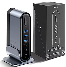 Мультипортовый USB Type-C хаб Baseus Station Three-Screen Multifunctional USB-C -> Adapter (CAHUB-DG0G) - миниатюра 7 Мультипортовый USB Type-C хаб Baseus Station Three-Screen Multifunctional USB-C -> Adapter (CAHUB-DG0G) - миниатюра 7
