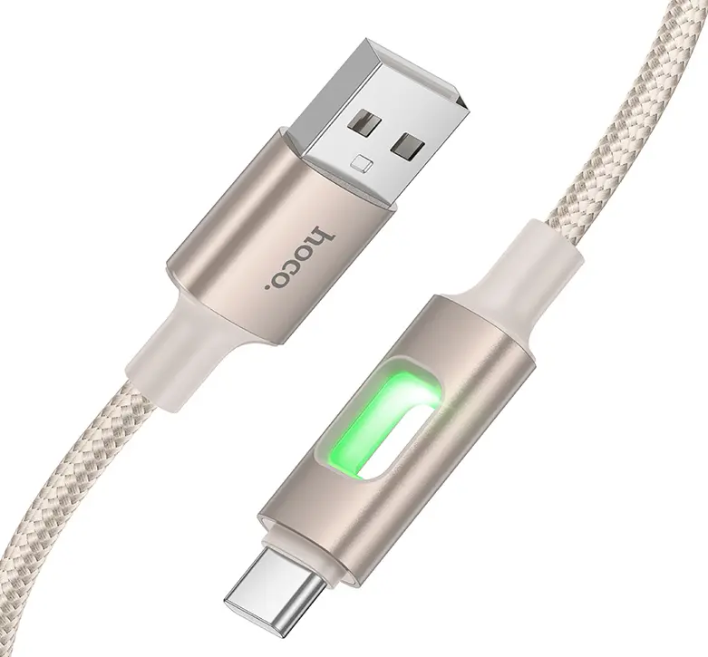 Кабель Hoco U144 USB-A - Type-C 15w 3a 1.2м cable Gold - фото 3
