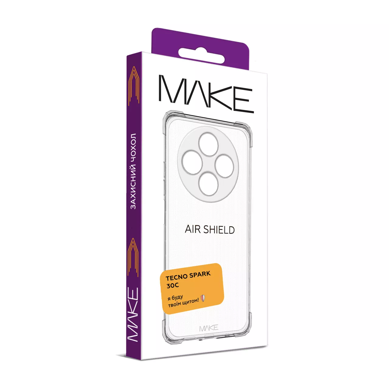 Чехол MAKE AirShield для Tecno Spark 30C Transparent (MCAS-TS30C) - фото 3