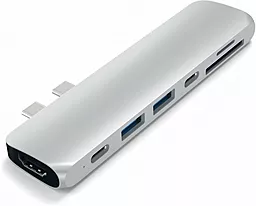 Мультипортовый USB Type-C хаб Satechi Aluminum Pro Hub USB-C Silver (ST-CMBPS) - миниатюра 2