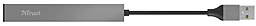 USB хаб Trust Halyx Aluminium 4-Port Mini USB Hub Gray - миниатюра 2