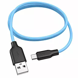 Кабель Hoco x21 Plus Fluorescent USB-A - micro USB 12w 2.4a 1м cable Blue - мініатюра 3 Кабель Hoco x21 Plus Fluorescent USB-A - micro USB 12w 2.4a 1м cable Blue - мініатюра 3