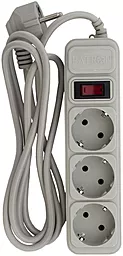 Мережевий фільтр (подовжувач) Patron EXT-PN-SP-1032-GR 2500w 10a 3 розетки з вимикачем 1.8м сірий - фото Мережевий фільтр (подовжувач) Patron EXT-PN-SP-1032-GR 2500w 10a 3 розетки з вимикачем 1.8м сірий