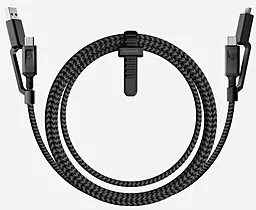 Универсальный кабель Nomad Universal 4-in-1 USB-A/Type-C to Type-C/micro USB 12w 2.4a 1.5м cable Black (NM0B9BC000) - фото Универсальный кабель Nomad Universal 4-in-1 USB-A/Type-C to Type-C/micro USB 12w 2.4a 1.5м cable Black (NM0B9BC000)