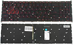 Клавиатура для ноутбука Acer Aspire SP515-51 с подсветкой клавиш RED без рамки Black