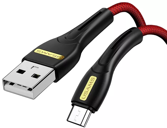 Кабель Usams U40 USB-A - micro USB 12w 2.4a 1м cable Red (US-SJ389) - фото 1