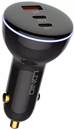 Автомобильное зарядное устройство LDNio C102 160w PD/QC4+ 2xUSB-C/USB-A port car charger black