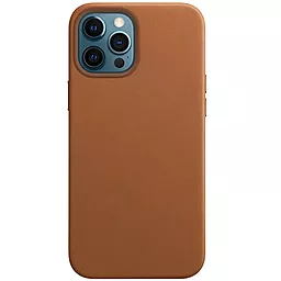 Чехол Apple Leather Case without Logo для iPhone 12 Pro, iPhone 12 Brown