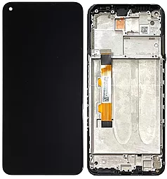 Дисплей Xiaomi Redmi Note 9 5G с тачскрином и рамкой, оригинал, Black
