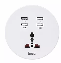 Сетевое зарядное устройство Hoco C17 JunNa AC+4USB 5V 4.8A White - миниатюра 2