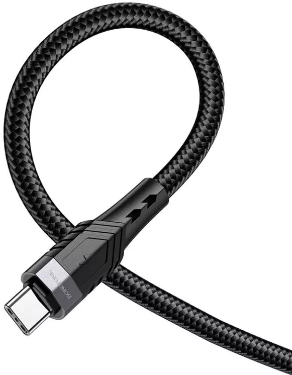Кабель Borofone BU35 USB Type-C - Type-C 60w 3a 1.2м PD cable Black - фото 5