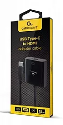 Видео переходник (адаптер) Cablexpert USB Type-C - HDMI v1.4 4k 30hz 0.15m black (A-CM-HDMIF-03) - миниатюра 2