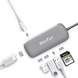 Мультипортовый USB Type-C хаб HooToo USB Type-C to HDMI/USB 3.0/USB Type-C/Card Reader Space Grey (HT-UC001 / HT-UC001SG / HT-UC001-SG) - миниатюра 3