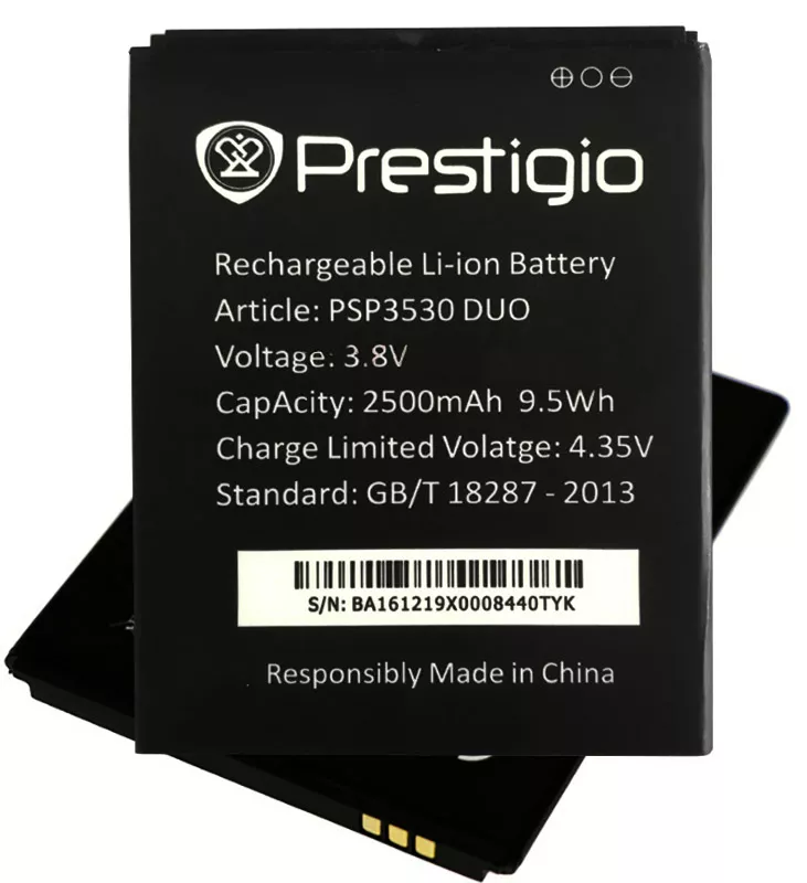 Аккумулятор Prestigio MultiPhone 3530 Duo / PSP3530 DUO (2500 mAh) 12 мес. гарантии - фото 3