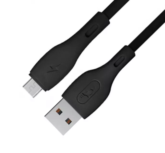 Кабель SkyDolphin S22V Soft Silicone USB-A - micro USB 12w 2.4a 1м cable Black (USB-000607) - фото 2