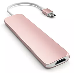 Мультипортовый USB-A хаб Satechi USB-C -> USB 3.0х2/HDMI/USB-C Rose Gold (ST-CMAR) - миниатюра 2