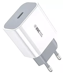 Сетевое зарядное устройство WK Design 20w PD USB-C fast charger white (WP-U55)