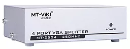 Видео сплиттер MT-VIKI VGA 1x4 1920x1440, 250MHz с питанием 9V в металлическом корпусе